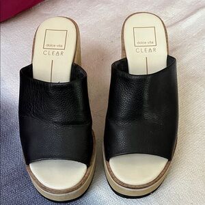 Dolce Vita Black Leather Mules